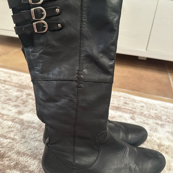 Born Black Over the Knee Boots with Buckle Detail - Picture 1 of 2